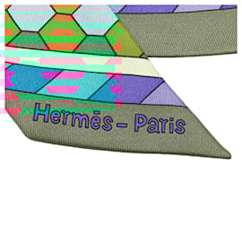 Hermès-Hermès Green Les Murmures de la Foret Silk Twilly Scarf-Other