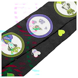 Hermès-Hermès Black Tea Time Silk Twilly Scarf-Other