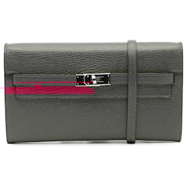 Hermès-Hermès Pink Chevre Mysore Kelly To Go Wallet-Pink