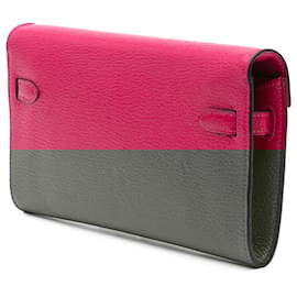 Hermès-Hermès Pink Chevre Mysore Kelly To Go Wallet-Pink