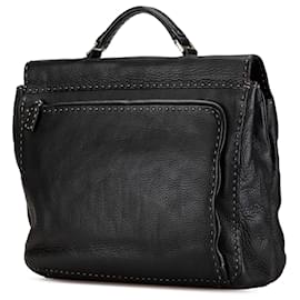 Fendi-Fendi Black Leather Selleria Briefcase-Black