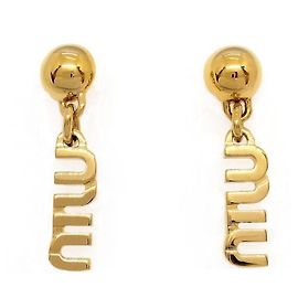 Miu Miu Gold Stud Ohrringe Golden