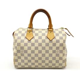 Louis Vuitton-Louis Vuitton Damier Azur Speedy 25 Handbag-Cream