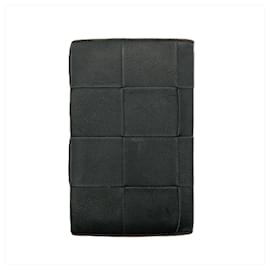 Bottega Veneta-Bottega Veneta Bi-Fold Bill Wallet-Black,Orange