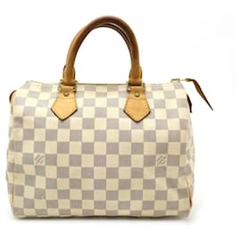 Louis Vuitton-Louis Vuitton Damier Azur Speedy 25 Handbag-Cream