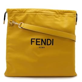 Fendi-Fendi Leather Shoulder Bag-Black,Yellow