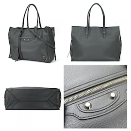 Balenciaga-Balenciaga Gray Leather Tote Bag-Brown