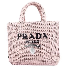 Prada Small Crochet Tote Bag Pink