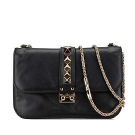 Borsa a spalla Valentino Rockstud Chain Nero