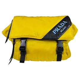 Prada-Prada Yellow Nylon Shoulder Bag-Yellow