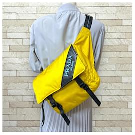 Prada-Prada Yellow Nylon Shoulder Bag-Yellow