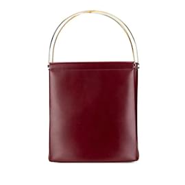 Cartier-Cartier Trinity Handbag in Bordeaux Wine Red Leather-Dark red