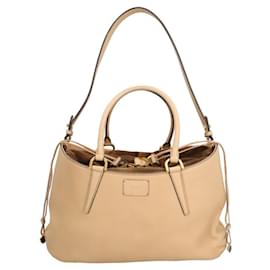 Fendi-Sac à épaule en cuir marron Fendi Pequin-Marron