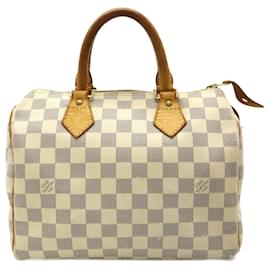 Louis Vuitton-Louis Vuitton Damier Azur Speedy 25 Handbag-Other,Cream