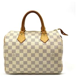 Louis Vuitton-Louis Vuitton Damier Azur Speedy 25 Handbag-Other,Cream