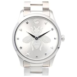 Gucci-Relógio masculino Gucci G-Timeless Quartz em aço inoxidável-Prata