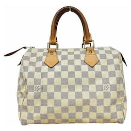 Louis Vuitton-Louis Vuitton Damier Azur Speedy 25 Handbag-White