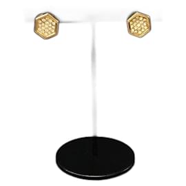 Dior-Christian Dior Earrings Hexagon Rhinestone-Gold hardware