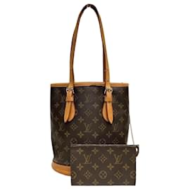 Louis Vuitton-Louis Vuitton Monogram Petite Bucket PM M42238 Shoulder Bag-Brown,Monogram