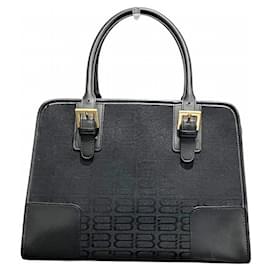Balenciaga-Balenciaga BB Black Canvas x Leather Tote Bag-Black