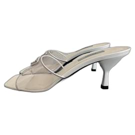 Prada Mules Vernice Plex Branco Branco