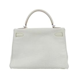 Hermès-Hermes Kelly 32cm Handbag-White,Beige