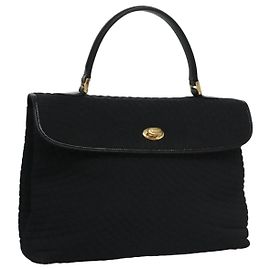 Borsa a mano BALLY in nylon nero e oro Auth 115889 Nero D'oro