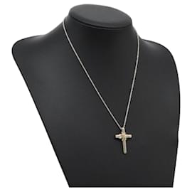 Autre Marque-TIFFANY&Co. Cross Necklace Ag925 Silver Auth am7827-Silvery