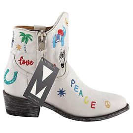Mexicana Botas western de cuero Blanco