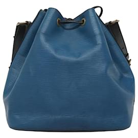 Louis Vuitton-LOUIS VUITTON Epi Petit Noe Shoulder Bag Bicolor Black Blue M44152 Auth BD110-Black,Blue