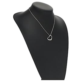 Autre Marque-TIFFANY&Co. Open Heart Necklace Ag925 Silver Auth 114128-Silvery