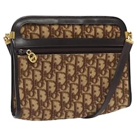 Christian Dior-Christian Dior Trotter Canvas Shoulder Bag Beige Auth 98268-Beige