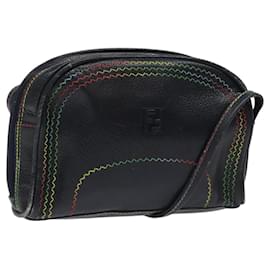 Fendi-FENDI Shoulder Bag Leather Navy Auth 113423-Navy blue