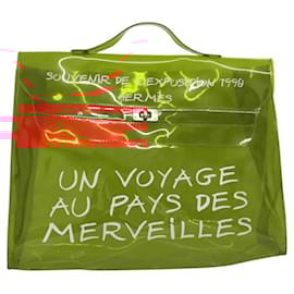Hermès-HERMES Sac à main Kelly en vinyle Orange Auth fm4327-Orange