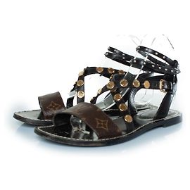 Sandales croisée Monogram Louis Vuitton Marron Noir