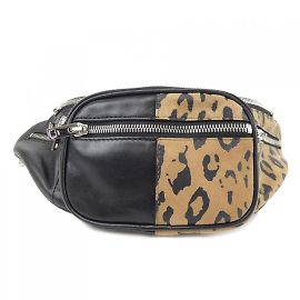 Bolsa de cintura com padrão de leopardo Alexander Wang Preto Bege