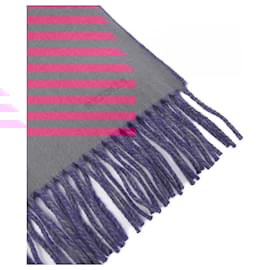 Hermès-Hermes Cashmere Stole-Pink,Navy blue