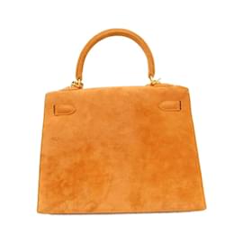 Hermès-Sac à main Hermes Kelly 25 cm-Orange