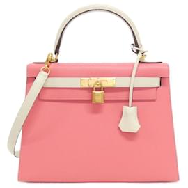 Hermès-Sac à main Hermes Kelly 28 cm-Rose
