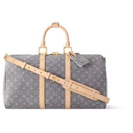 Louis Vuitton LV Keepall Denim Umhängetasche 45 Grau