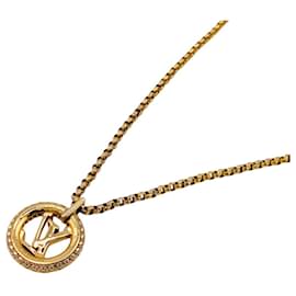 Louis Vuitton-Louis Vuitton M00759 Louise by Night LV Circle Necklace-Golden