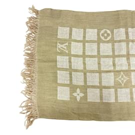 Louis Vuitton-Louis Vuitton Monogram Stole Scarf-Beige