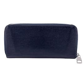 Louis Vuitton-Louis Vuitton Navy Leather Long Wallet-Navy blue