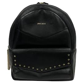 Jimmy Choo Black Leather Backpack Black