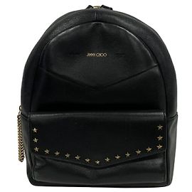 Schwarzer Leder-Rucksack von Jimmy Choo Schwarz