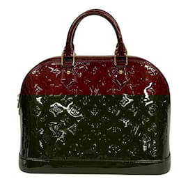 Louis Vuitton-Louis Vuitton Alma PM Handbag in Wine-Dark red