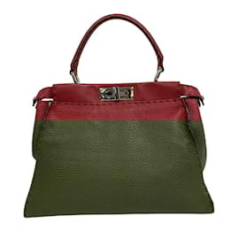 Fendi-Fendi 8BN226 Peekaboo Selleria Handbag-Red