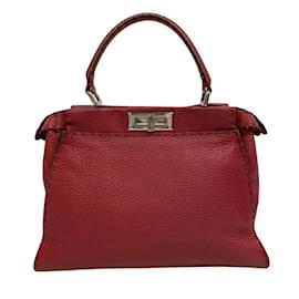 Fendi-Fendi 8BN226 Peekaboo Selleria Handbag-Red