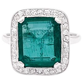 inconnue Antiker Ring, Smaragd, Platin und Diamanten. Andere
