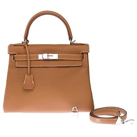 Hermès Bolsa HERMES Kelly 28 em Couro Dourado - 102536 Dourado